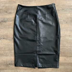 Express Faux Leather Midi Skirt